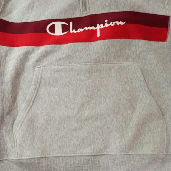 Champion reverse weave yarn dye half zip hoodie M - Picture 6 of 7